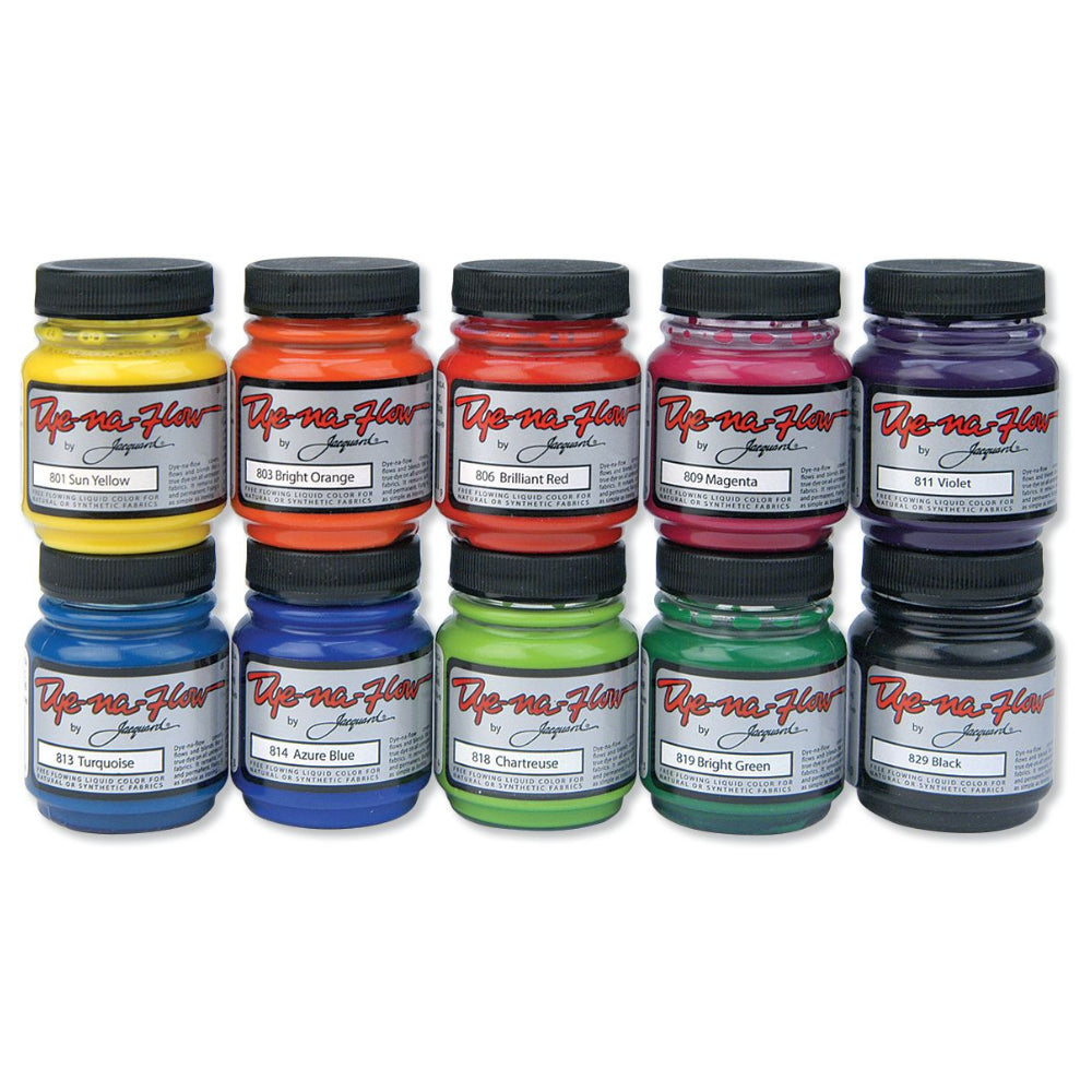 Jacquard Dye-Na-Flow Liquid Fabric Paint Set - 10 Colours (JAC801S)