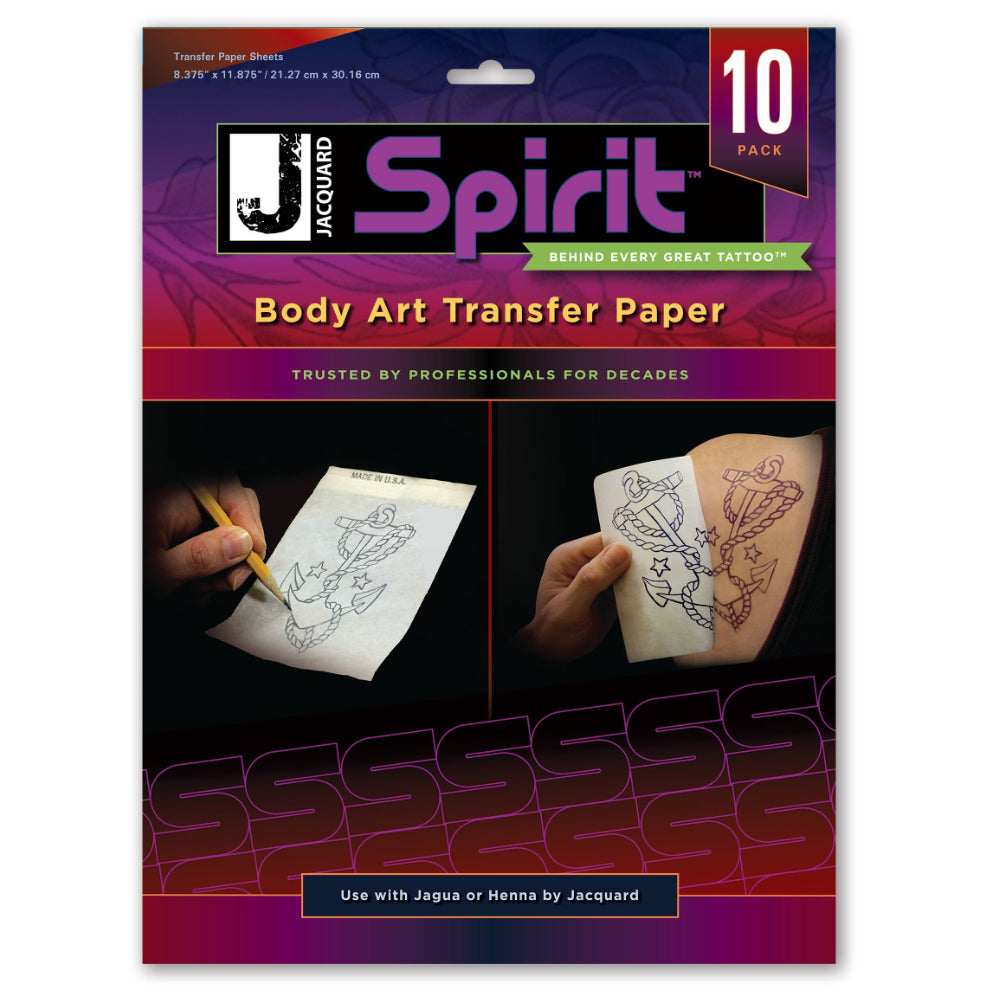 body art tattoo transfer paper pack on a white background