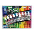 Pirata Color Overtones Alcohol Inks 9-piece set in its original blister card packaging, featuring a vibrant multicolor paint palette with white caps.