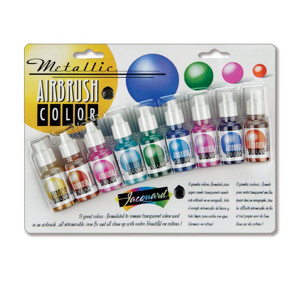 Jacquard Metallic Airbrush Paint Exciter Pack (Set of 9) | JAC9936