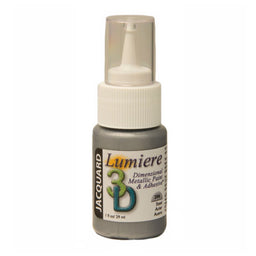Bottle of Jacquard Lumiere 3D dimensional Steel metallic paint and adhesive on a white background