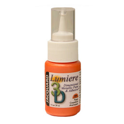 Bottle of Jacquard Lumiere 3D Orange dimensional metallic paint and adhesive on a white background
