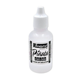 A bottle of Jacquard Pirata Color Clean Up Solution, a white plastic dropper bottle with a black and white label, on a white background.