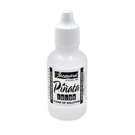 A bottle of Jacquard Pirata Color Clean Up Solution, a white plastic dropper bottle with a black and white label, on a white background.