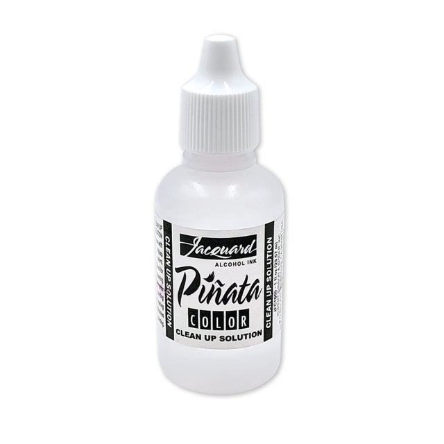 A bottle of Jacquard Pirata Color Clean Up Solution, a white plastic dropper bottle with a black and white label, on a white background.
