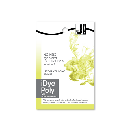 iDye Poly neon yellow dye packet on a white background