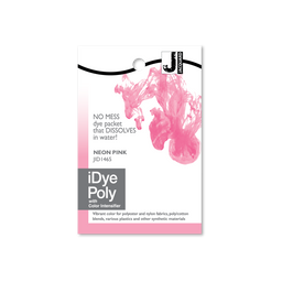 iDye Poly neon pink dye packet on a white background