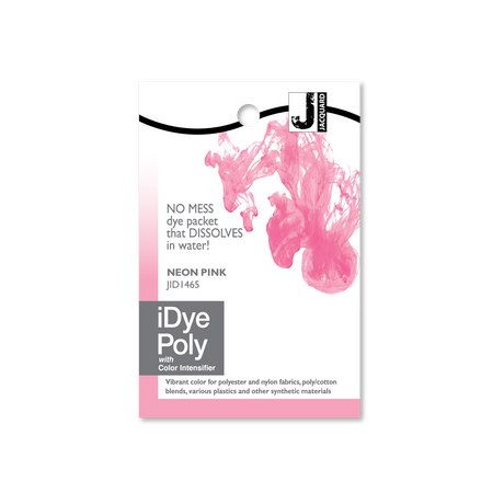 iDye Poly neon pink dye packet on a white background