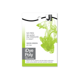 iDye Poly neon green dye packet with a white background