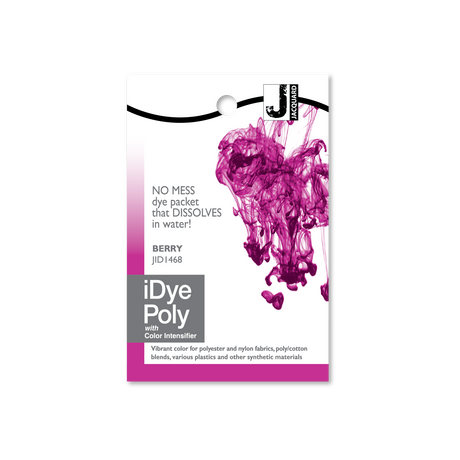 iDye Poly dye berry colour on a white background