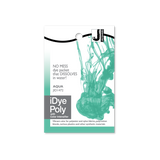 iDye Poly dye packet for aqua color on a white background