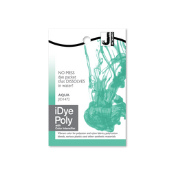 iDye Poly dye packet for aqua color on a white background
