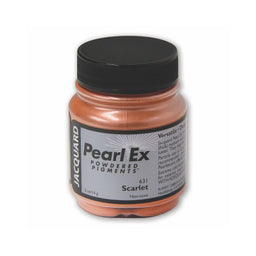 A small container of Jacquard Pearl Ex Powdered Pigments in Scarlet 631