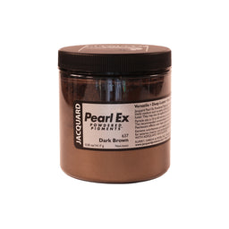 A jar of Jacquard Pearl Ex Mica Powder Pigment 637 Dark Brown colour 14 grams.
