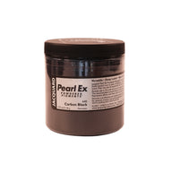 A jar of Jacquard Pearl Ex Mica Powder Pigment 640 Carbon Black colour 21 grams.