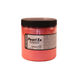 A jar of Jacquard Pearl Ex Mica Powder Pigment 642 Salmon Pink Colour 21 grams.