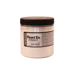 A jar of Jacquard Pearl Ex Mica Powder Pigment 651 Pearl White 21 grams