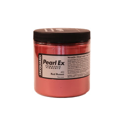 A jar of Jacquard Pearl Ex Mica Powder Pigment 653 Red Russet
