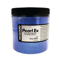 A jar of Jacquard Pearl Ex Mica Powder Pigment 687 True Blue colour.