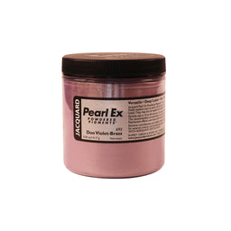 A jar of Jacquard Pearl Ex Mica Powder Pigment 693 Duo Violet-Brass colour 14 grams