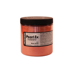 A jar of Jacquard Pearl Ex Mica Powder Pigment 694 Rose Gold colour 14 grams