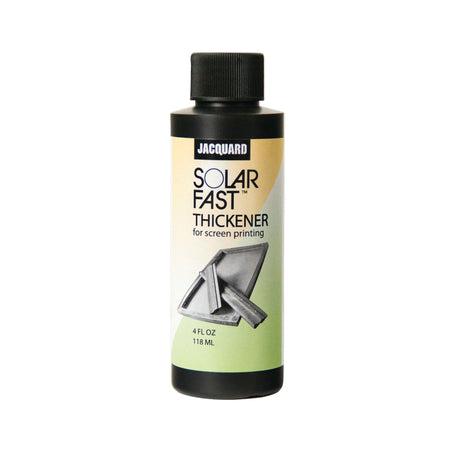 Bottle of Jacquard Solar Fast Thickener for screen printing on a white background