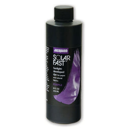 A bottle of Jacquard Solarfast Sunlight (UV) Dye Purple