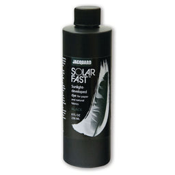 A bottle of Jacquard Solarfast Sunlight (UV) Dye Black
