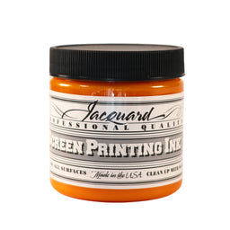 Jar of Jacquard Screen Printing Ink Golden Yellow colour.