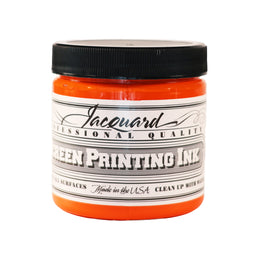 Jar of Jacquard Screen Printing Ink Orange colour.