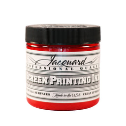Jar of Jacquard Screen Printing Ink Red colour.