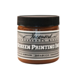 Jar of Jacquard Screen Printing Ink Opaque Brown colour.