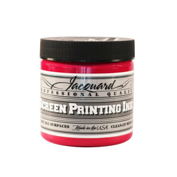Jar of Jacquard Screen Printing Ink  Opaque Rubine colour.