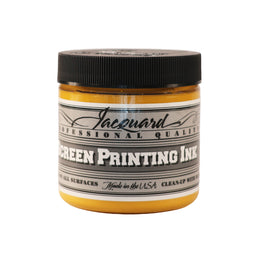 Jar of Jacquard Screen Printing Ink Opaque Ochre colour.