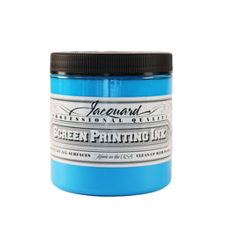 A jar of Jacquard Professional Water Based Screen Printing Ink in Sky Blue.