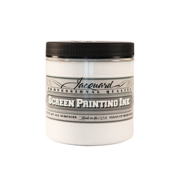 A jar of Jacquard Professional Water Based Screen Printing Ink in Super White.