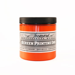 A jar of Jacquard Professional Water Based Screen Printing Ink in Orange.