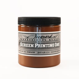 A jar of Jacquard Professional Water Based Screen Printing Ink in Opaque Brown.
