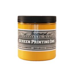 A jar of Jacquard Professional Water Based Screen Printing Ink in Opaque Ochra.