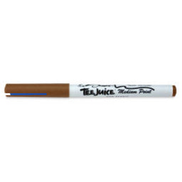 Brown fabric marker pen with 'Tee Juice' branding on a white background