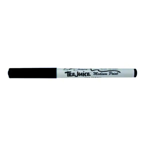 Black fabric marker with 'Tee Juice' branding on a white background