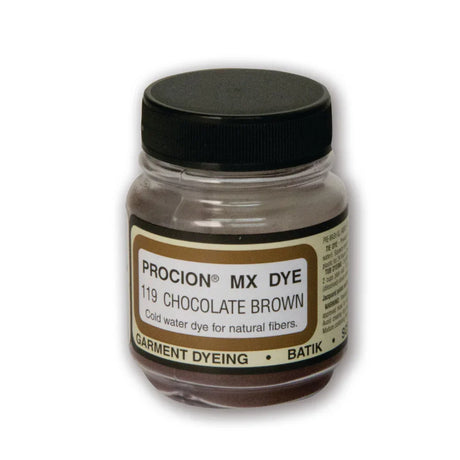 Jacquard Procion MX fabric dye jar in 119 Chocolate Brown.