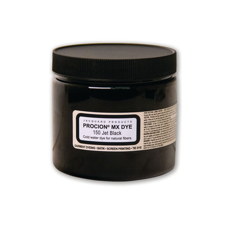 Black Procion MX dye container with label on a white background