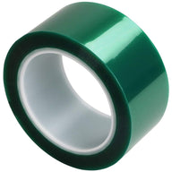 Green roll of 50mm flash tape on a white background