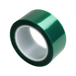 Roll of 50mm green resin tape on a white background