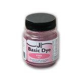 Jar of Jacquard Basic Dye in pink on a white background