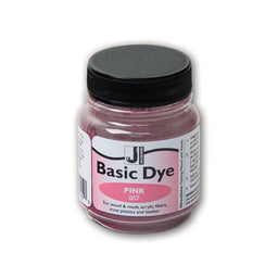Jar of Jacquard Basic Dye in pink on a white background