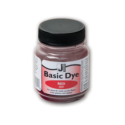 Jar of Jacquard Basic Dye Red 009 on a white background