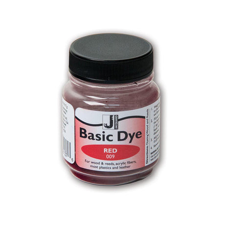 Jar of Jacquard Basic Dye Red 009 on a white background