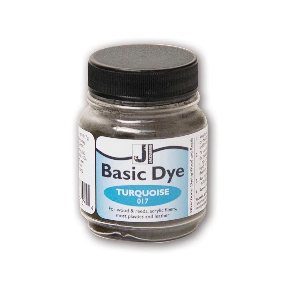 Jar of Basic Dye Turquoise 017 on a white background